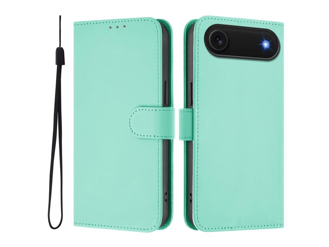 Capa De Couro Sintético Para Iphone Air - Toque Suave - Cor Sólida - Com Cordão