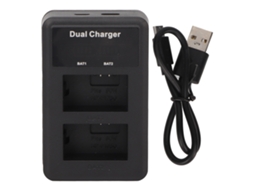 CARREGADOR DUPLO USB PARA BATERIAS NP-FW50, LCD, 5V | S/MARCA