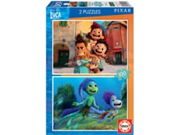 Puzzle EDUCA 2x Puzzle 100 Luca Disney (Idade Mínima: 3 Anos - 200 Peças)