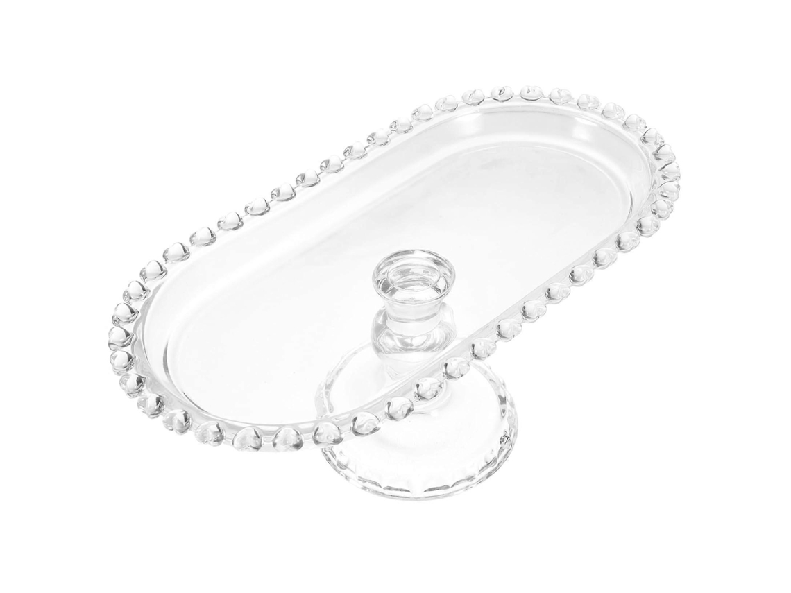 Suporte De Bolo Oval Vintage Em Vidro Com Design Elegante E Base Para Sobremesas, Frutas E Festas De Chá.