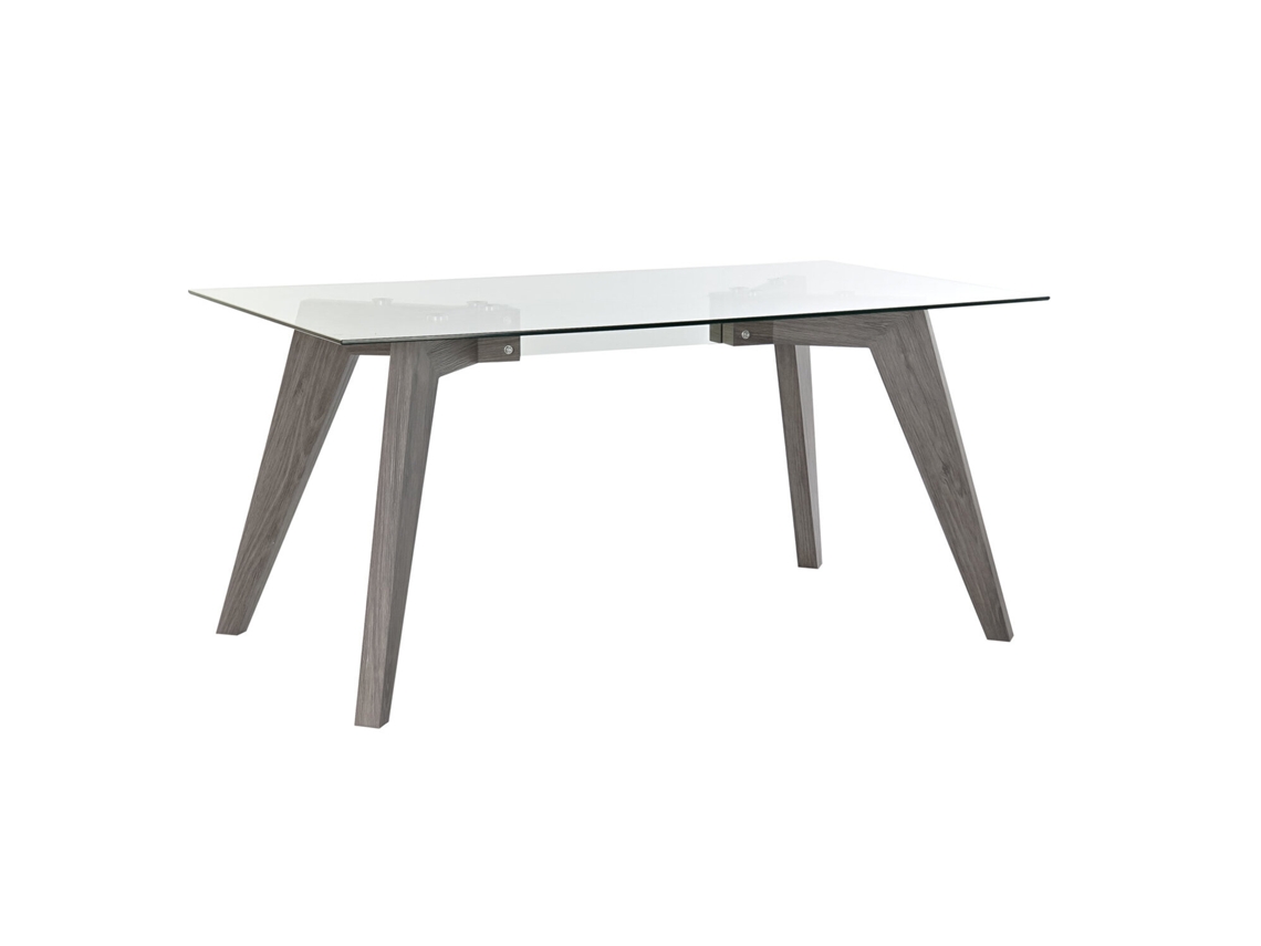 Mesa de Jantar, Vidro, Mdf Temperado, Cinza, 160x90x75cm ALEXANDRA HOUSE LIVING