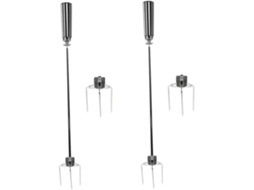Conjunto De Garfos Para Churrasco E Espeto Giratório Toyvian 2 Peças, Acessório Portátil Para Grelhar Frango E Peru