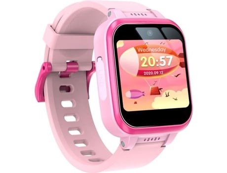 Smartwatch Infantil Multifuncional Jogo Despertador Câmeras Duplas Gravação de Voz Presente Rosa EKASN