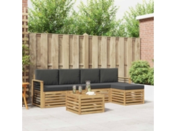 Vidaxl Conjunto De Sofás Para Exterior 6 Pcs Branco E Antracite