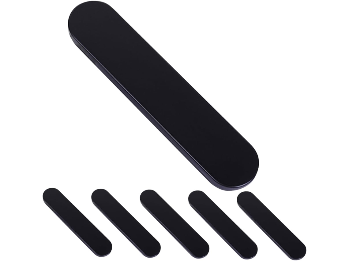 Estojo De Lápis De Metal Preto Forrado, Resistente Ao Desgaste, Com 6 Peças, Organizador Multifuncio Gokoco