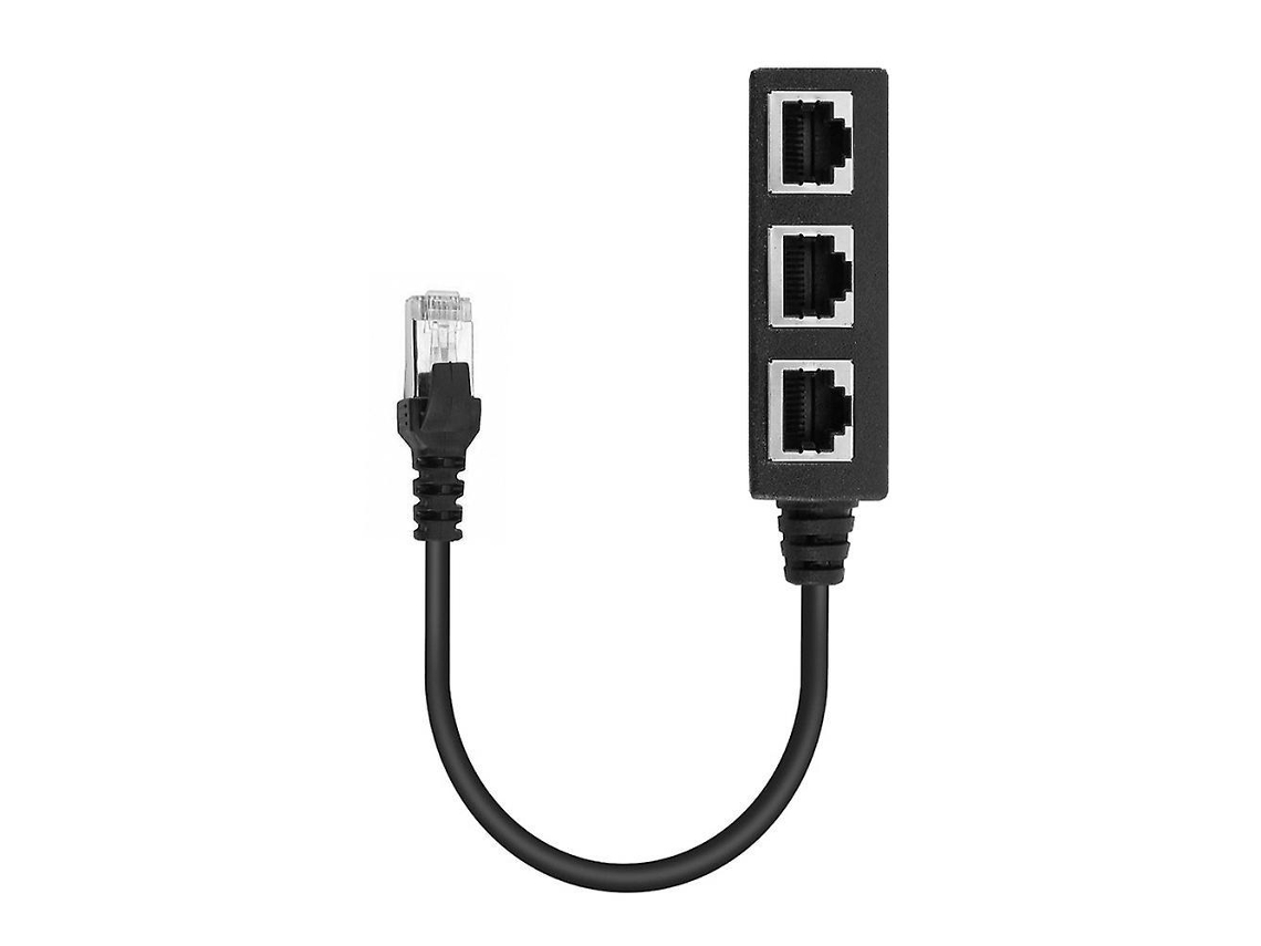 Divisor Ethernet Rj45 1 Macho Para 3 Conectores Fêmeas Cabo Adaptador Lan Para Conector Ethernet Super Cat5, Cat5e, Cat6, Cat7 Slowmoose