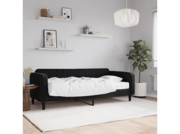 Vidaxl Sofá cama com Colchão 90x200 Cm Veludo Preto