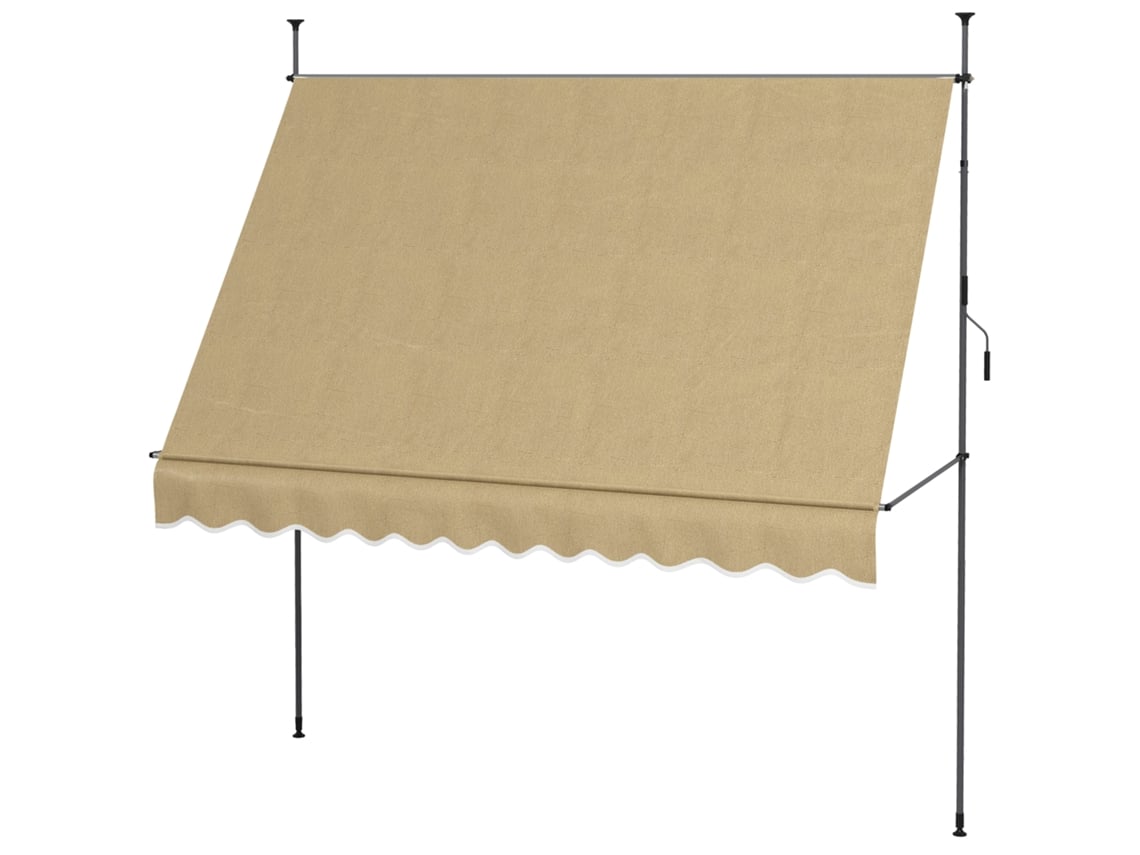 Toldo Retrátil Manual 300x120x210 Cm, Altura Ajustável, Impermeável, Bege ORBITRA COMMERCE
