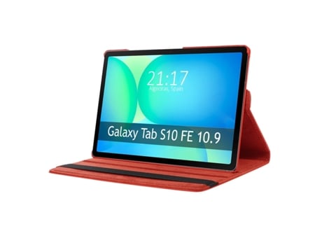 Capa giratória 360 para Samsung Galaxy Tab S10 Fe vermelha