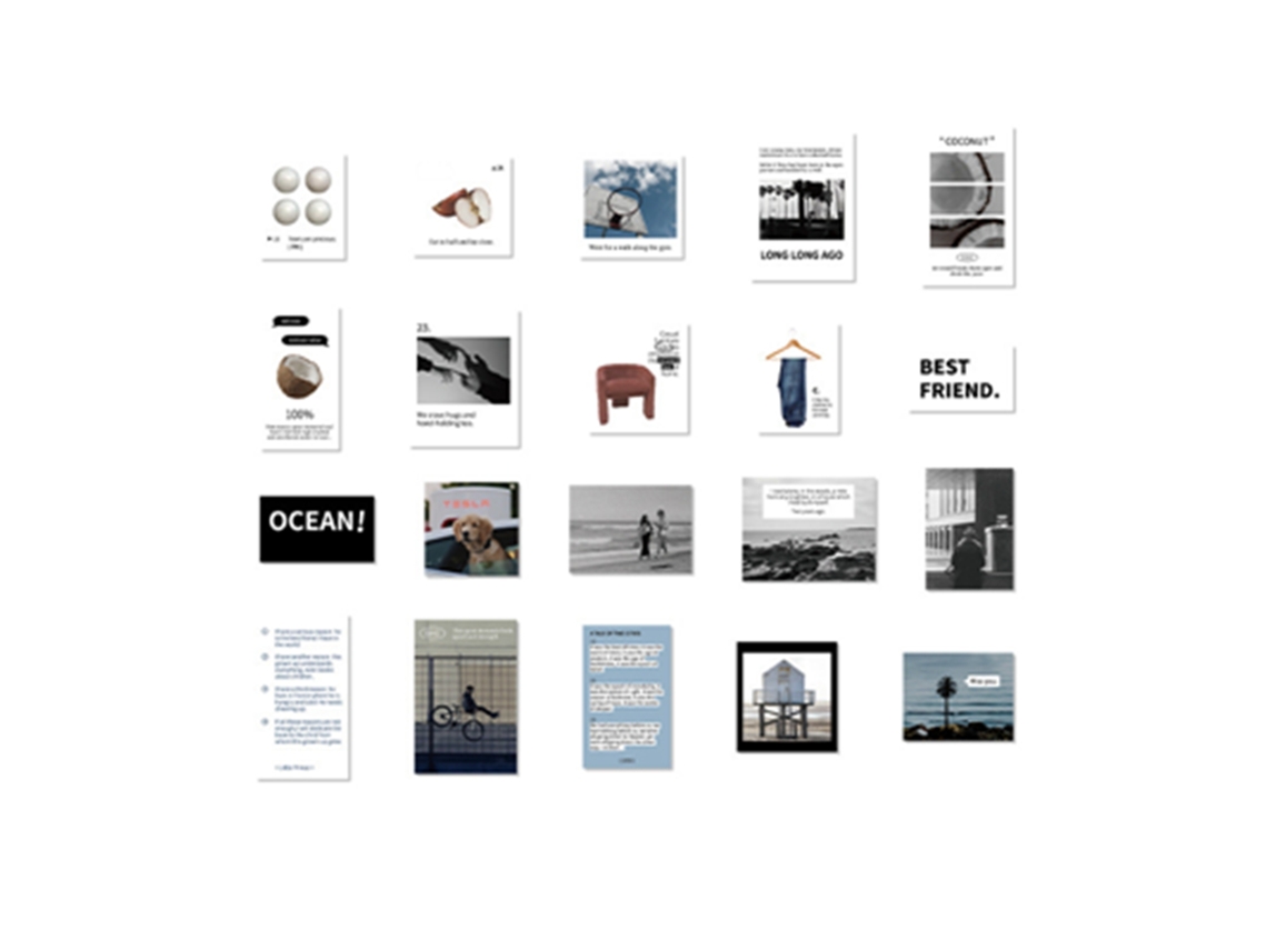 40 Adesivos Decorativos Autoadesivos Tema Oceânico para Manual Album Scrapbook Diy Estilo Aesthetic com S/MARCA