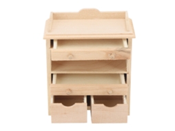 Primerox armário com Gavetas Miniatura Casa de Bonecas 1:12 Madeira Maciça Decoração Diy Brinquedo