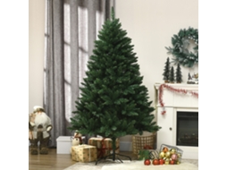 Árvore de Natal artificial de 180 cm com 800 galhos e base de metal, verde.