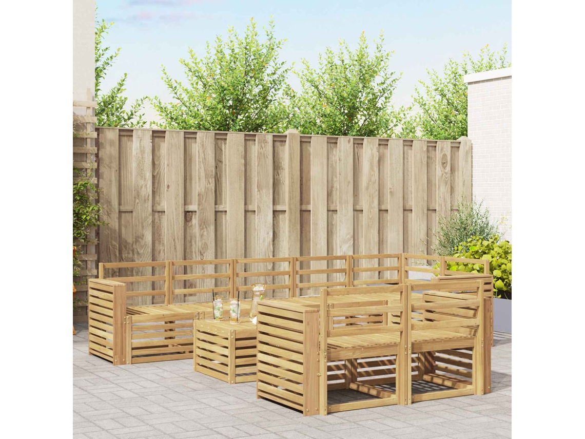 Vidaxl Conjunto De Sofás Para Exterior 9 Unid. Branco