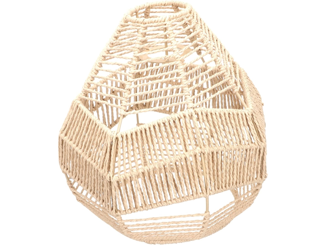Luminária Suspensa De Papel Trançado Para Exterior Em Rattan.