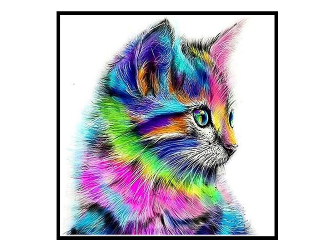 Pintura de Strass 5d Gato LAXISCREED