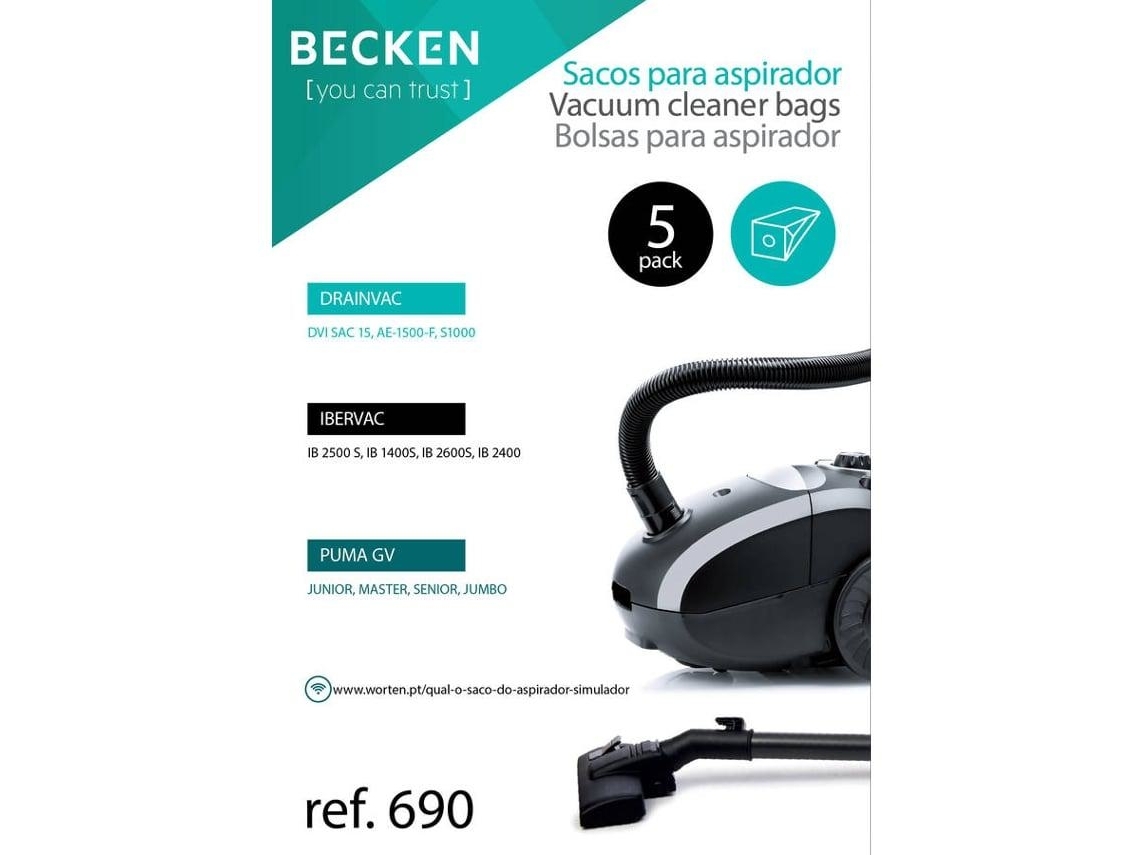 Saco de Aspirador BECKEN REFª 690 (Outlet Caixa Aberta - 5 unidades)