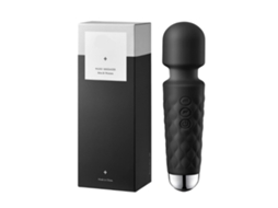 Poderoso Massageador De Varinha Com 8 Velocidades 20 Modos De Vibração Portátil Recarregável Usb Sem Fio (preto)
