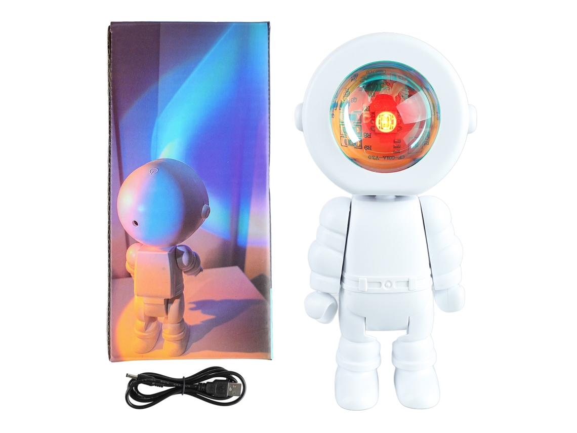 Luminária Robô Astronauta Romântica Com Projetor De Luz Led Para Quarto, Transmissão Ao Vivo, Decoração Festas E Ambientes Externo Aquaforge
