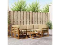 Vidaxl Conjunto De Sofás Para Exterior 7 Unid. Natural E Bege