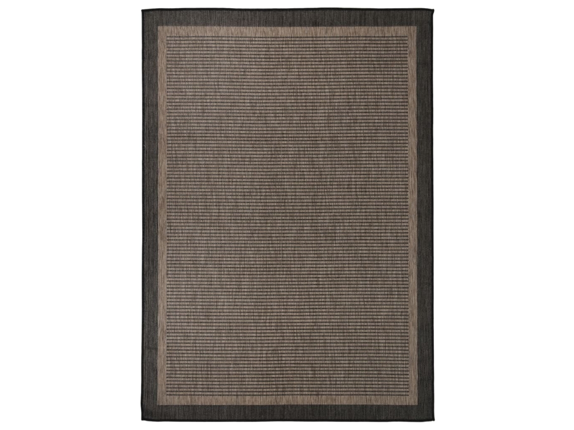 vidaXL Tapete de tecido plano para exterior 140x200 cm castanho-escuro