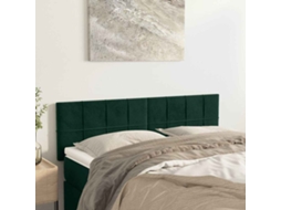 Vidaxl Cabeceiras Verde-escuro 144x5x78/88 Cm Veludo