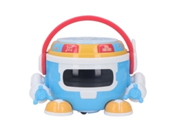 Ats brinquedo Robô Tambor para Bebê com Rotação de 360°, Música, Luz e Projeção, Brinquedo Educatsivo de Percussão Azul