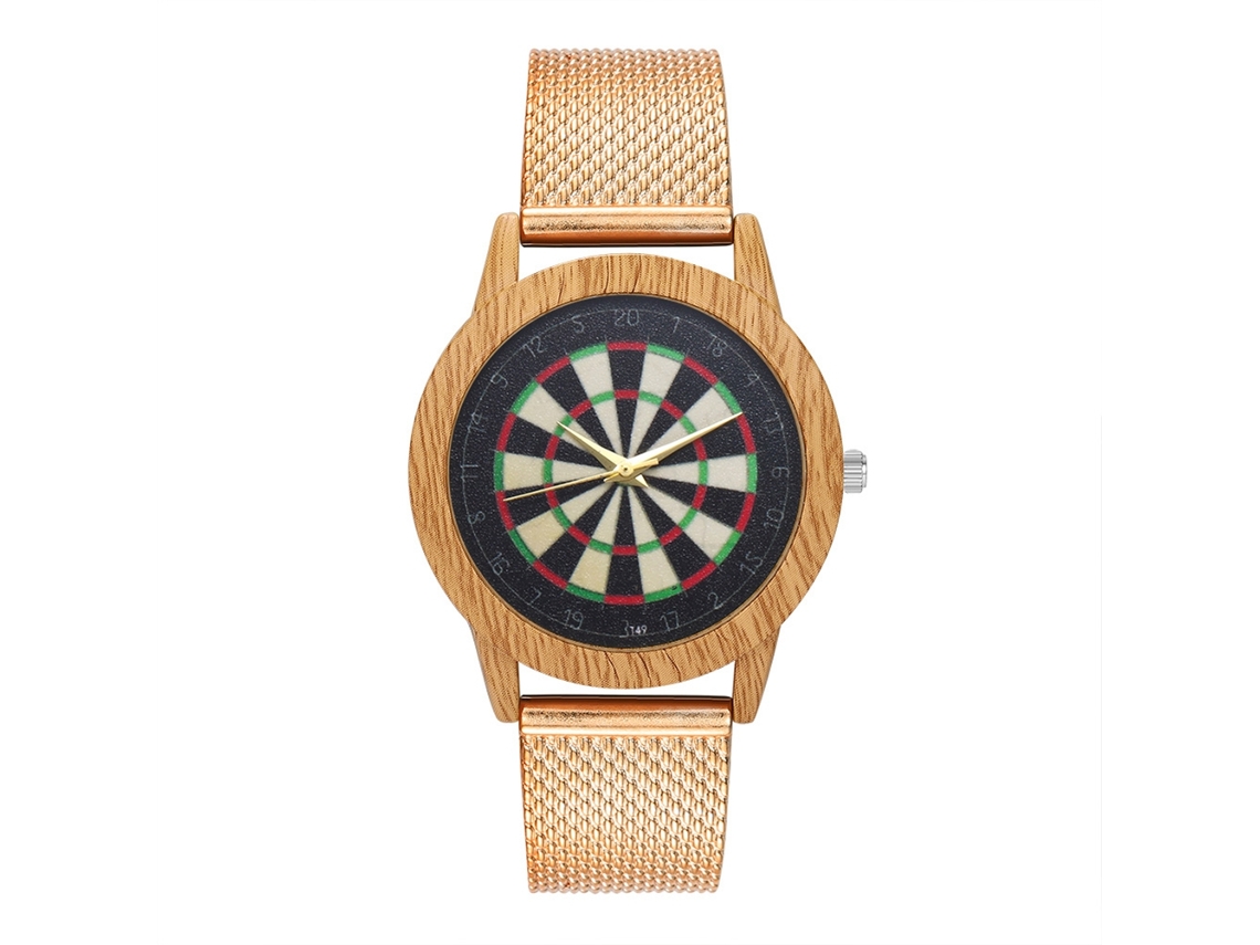 Reloj De Cuarzo Con Correa De Silicona Unisex Moda Dial Redondo Pulsera Oro Rosa