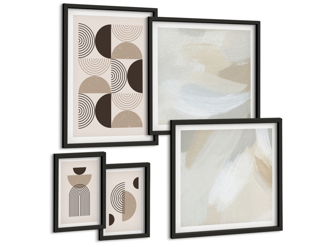 Composição De Quadros Na Parede Vistas De Cidades Costeiras Moldura Preta Imagens Para Um Quarto Infantil Espelharte (conjunto De 5 Imagens)