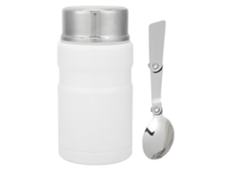 BUSINESS Container de Alimento Isolado Inox 750ml com Colher Branco