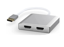 Displayport para Entrada Hdmi Dupla Mst / Sst 4K Dp Hub para 2 Hdmi Multi-Stream Transport Hub para Windows Mac Sistema Preto YIZHOOD