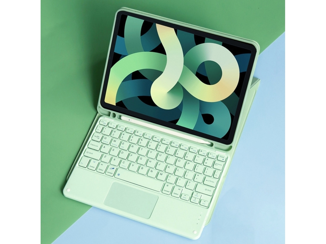 Capa De Teclado Bluetooth Fwinl Para Apple Ipad Air 2 Teclado Sensível Ao Toque Português Verde