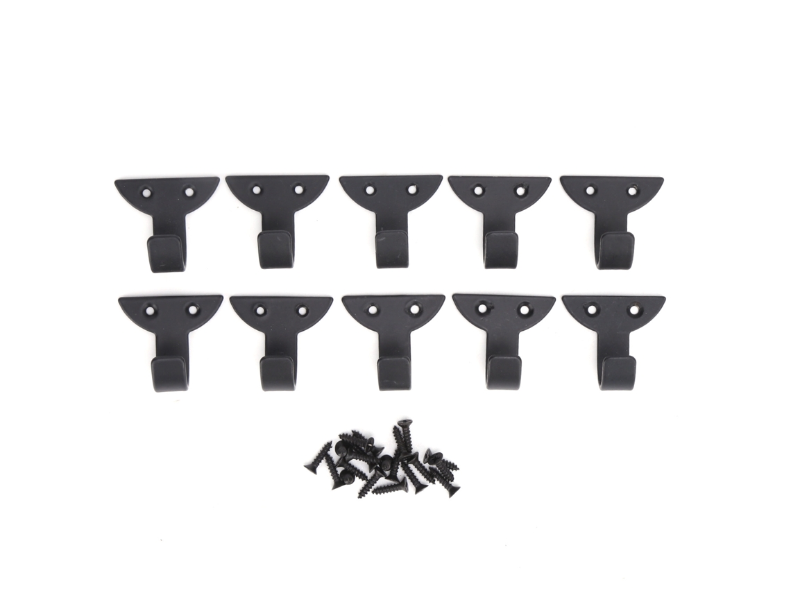 10 Gancho De Parede Mini Negro De Ferro Retro Para Abrigo, Bufanda, Bolsa, Toalla, Chave, Copo, Boné