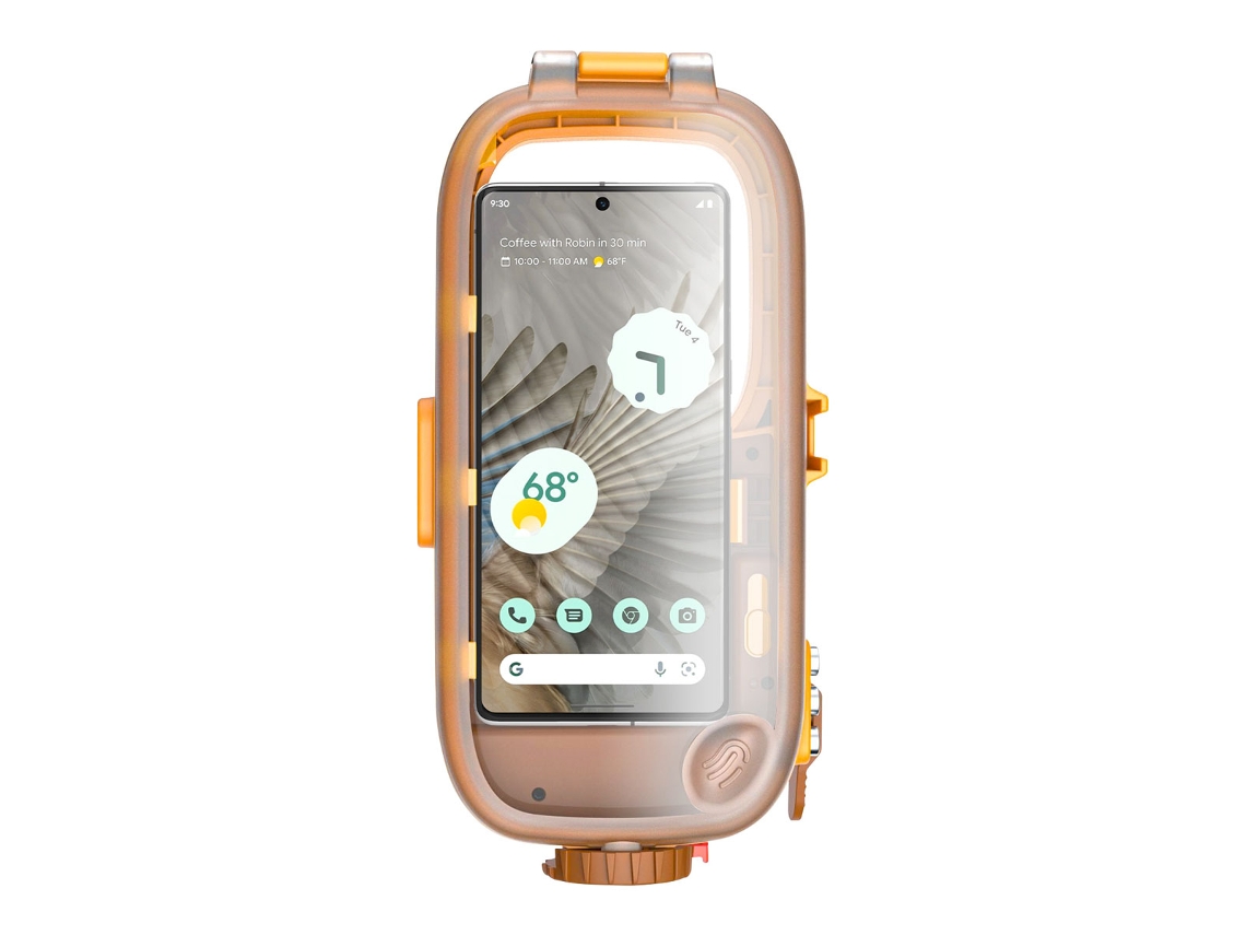 Avizar Capa Impermeável Para Smartphone Até 7 Ipx8 Mergulho 15m Laranja