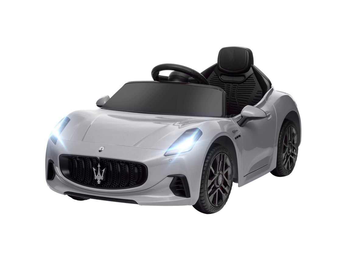 Carro Elétrico Para Crianças Maserati Gran Turismo Folgore 12v Controlo Remoto Faróis Buzina E Música Mp3 98x59x43 Cm Cinza