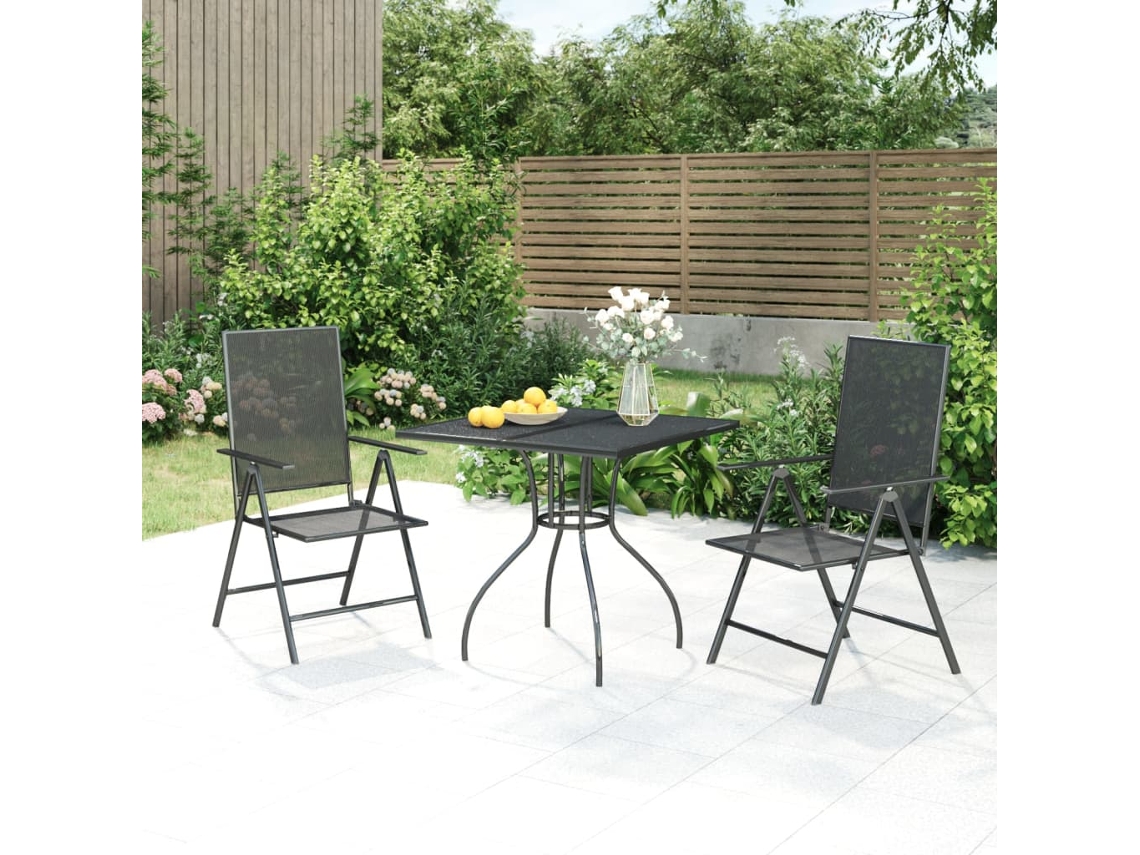 Conjunto 3 Peças De Jantar Para Jardim Aço Antracite Dkd Home Decor