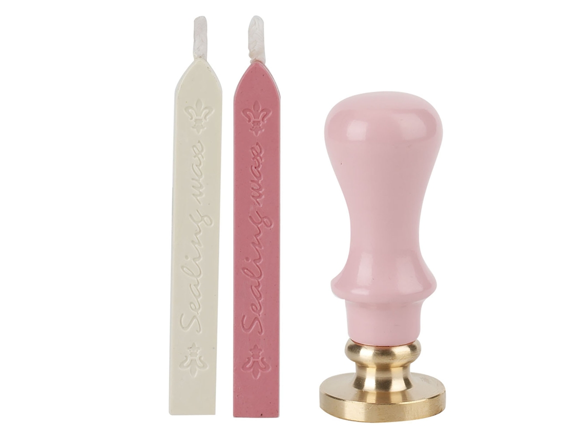Sello De Cera Antiguo Estilo Retro Eu Mango De Madera Regalo Creativo Rosa Blech 070049