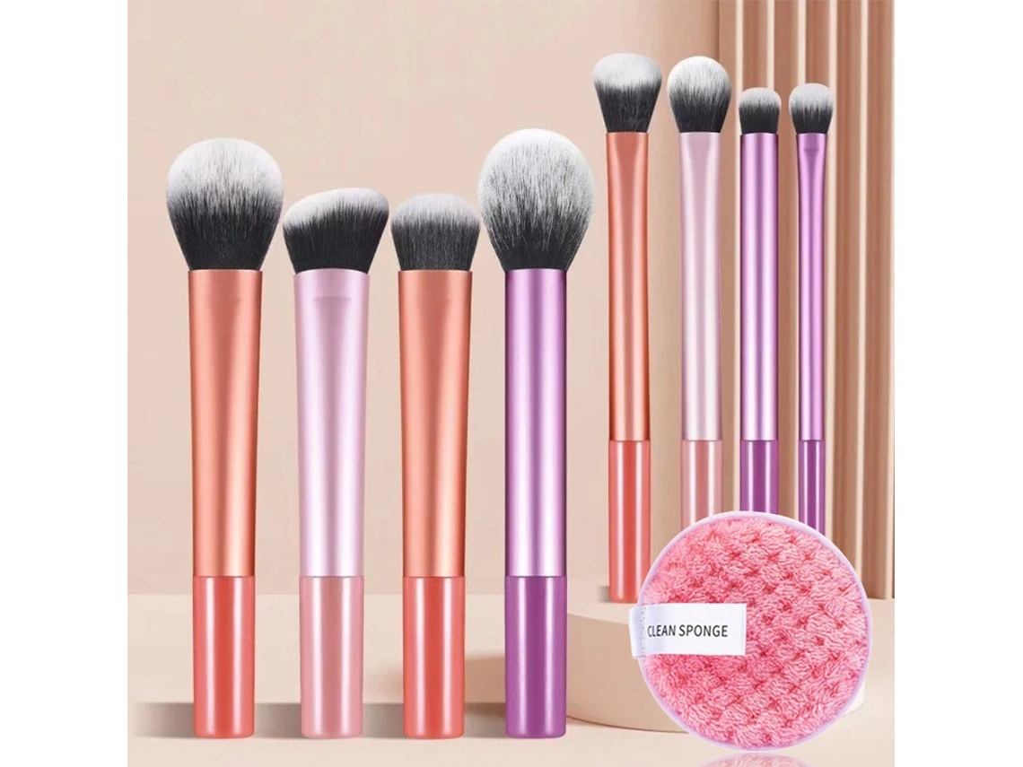 Este Conjunto De 8 Pincéis De Maquiagem Possui Cerdas Sintéticas Macias E Inclui Um Pincel Para Base, Um Pincel Para Blush E Um Pincel Para Sombra.