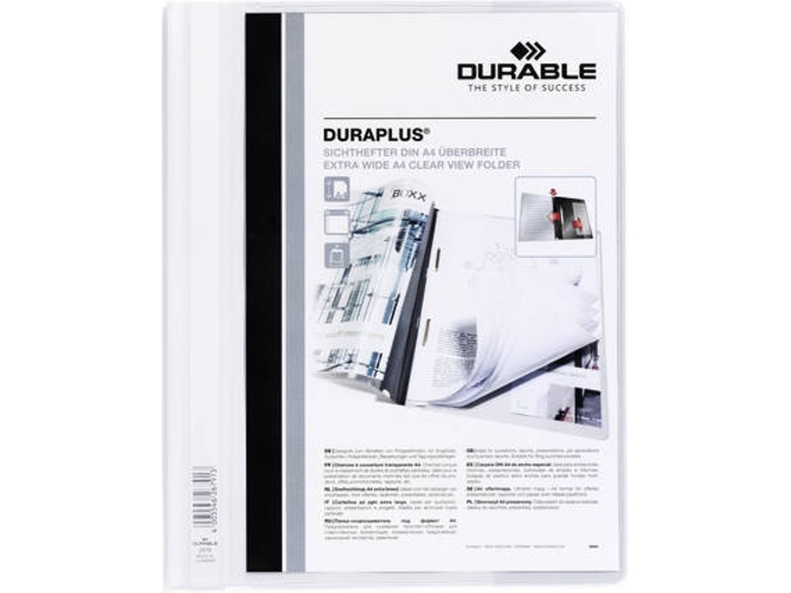 Pasta DURABLE Duraplus Branco (A4 - Cartão)