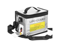 Bolsa de bateria Lipo resistente a fogo, explosão, com zíper e alça, 21,5x16,5x14,5cm, para armazenamento e carregamento | S/MARCA