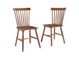 Conjunto de 2 cadeiras de jantar Karmoy 89x46x52 cm madeira de nogueira [EN.CASA]