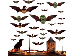 Adesivos Morcego Halloween 24 Parede Assustadores 3d Decoração Festas Quarto Aniversário Presente Natal Sala GOKOCO