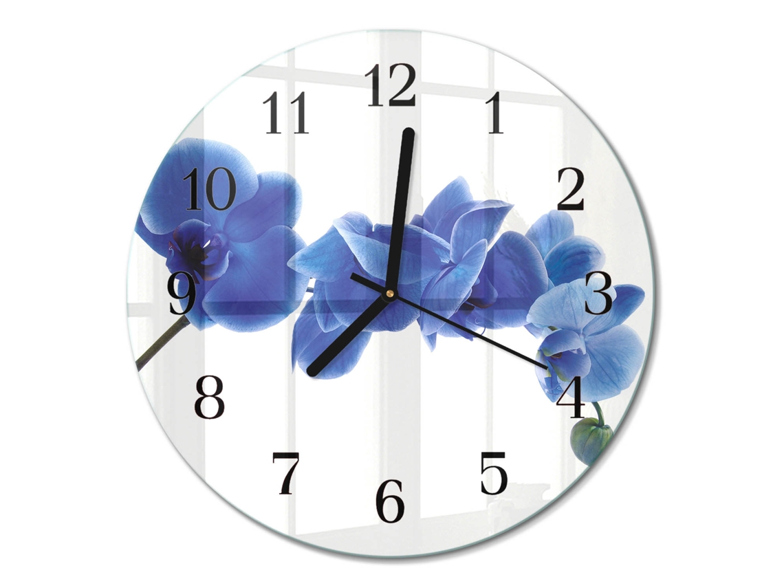 Relógio De Parede De Vidro Orquídea Espelharte (30 Cm)