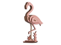 Modelo 3d Em Madeira. Desenho De Flamingo. 20 Peças. 7x4x13 Cm.