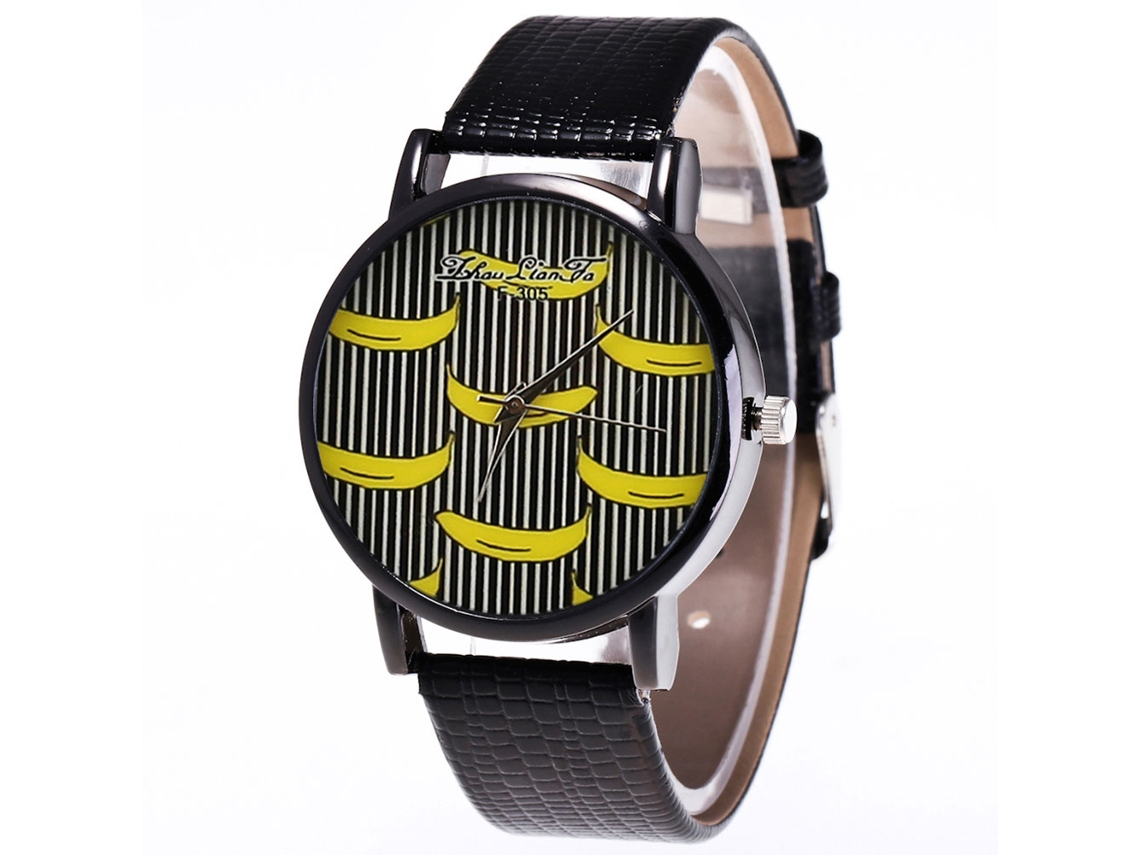 Relógio de pulso Zhoulianfa F305-hx Elegant Couple Quartz para homens e mulheres, preto