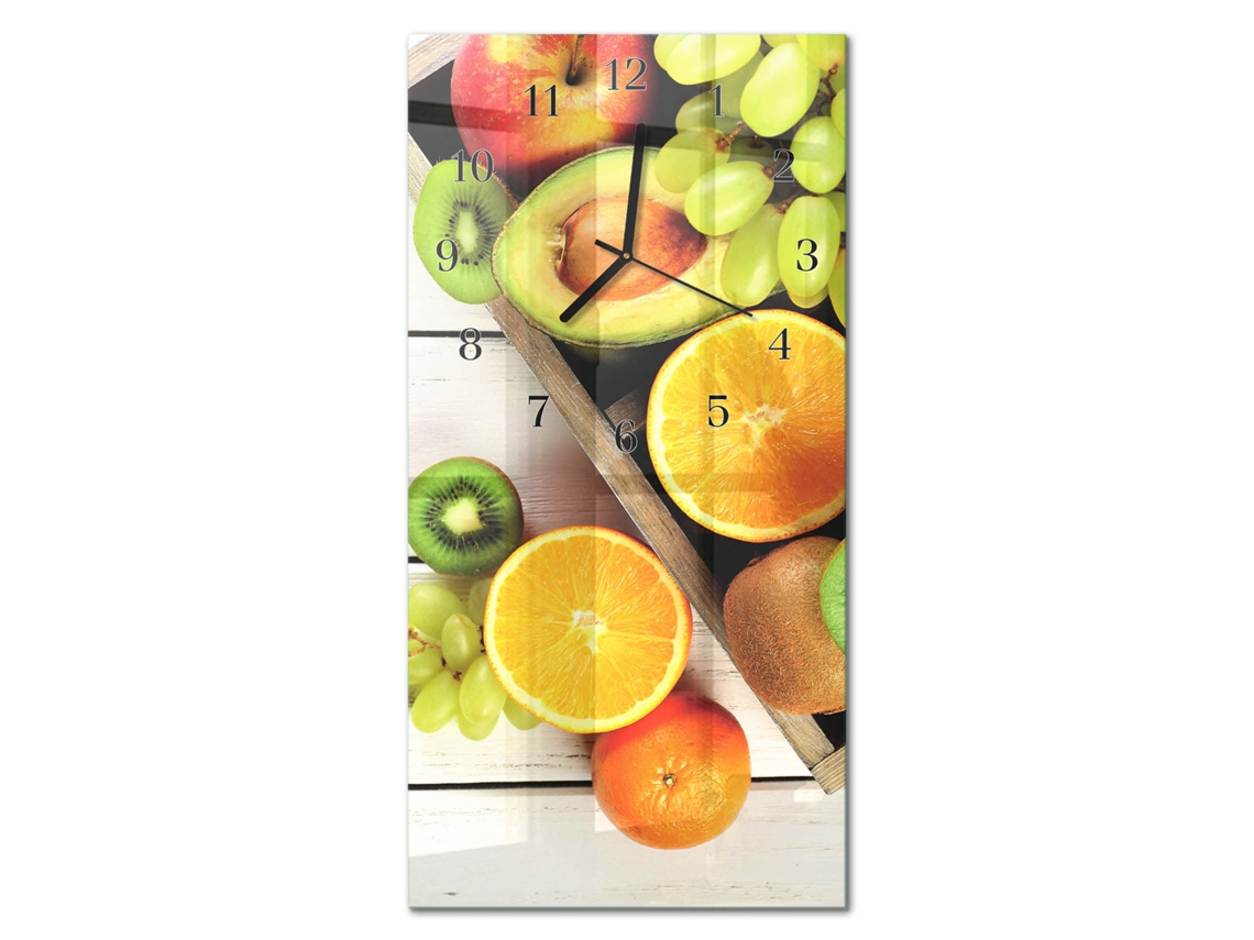 Relógio De Parede De Vidro Multicolor Espelharte (30x60 Cm)