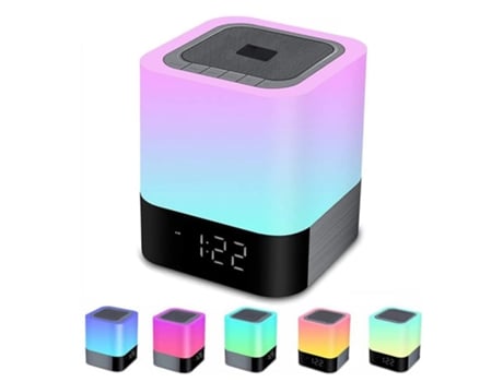 Coluna Portable Bluetooth Led Bedside Lamp With Touch Control Table Lamp Color Changing Night Light With Alarm Clock For Bedroom,