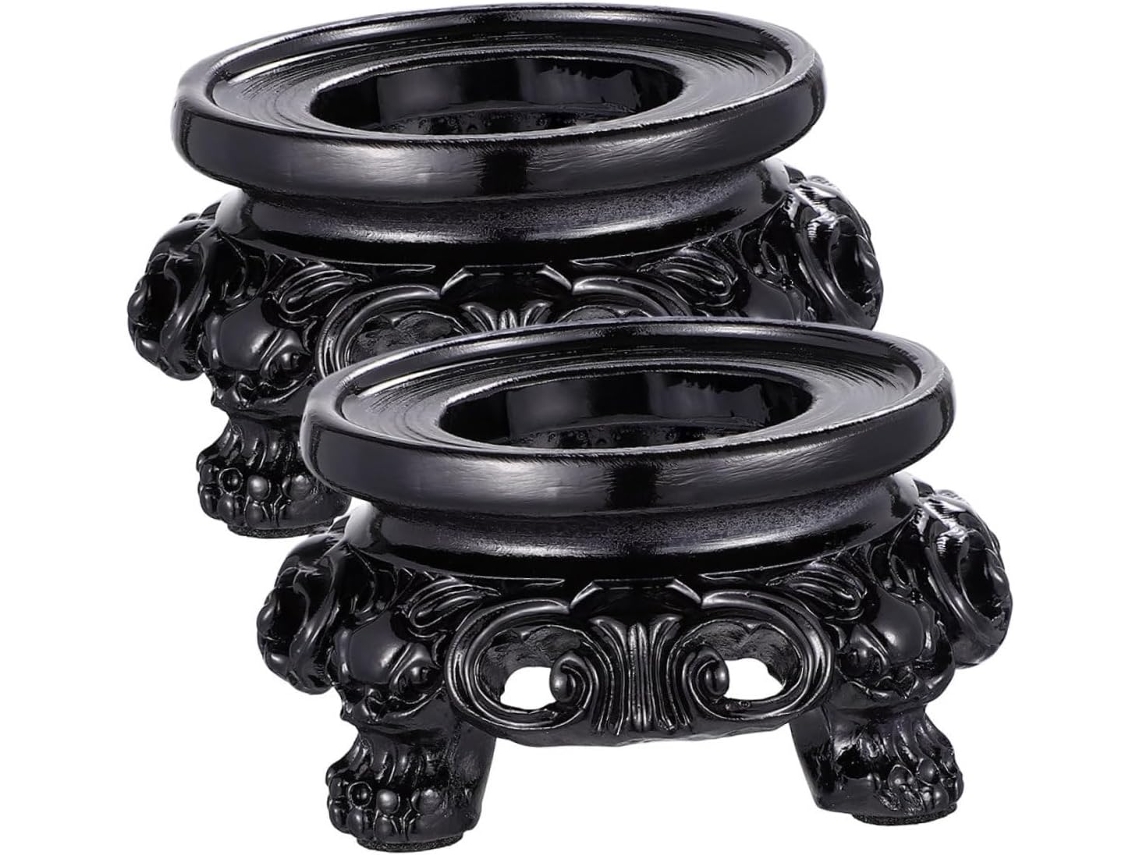 Suportes Para Bolas De Cristal Em Resina Preta Doitool, 2 Peças, Base Oca Para Esferas Médias, Suporte De Exibição Para