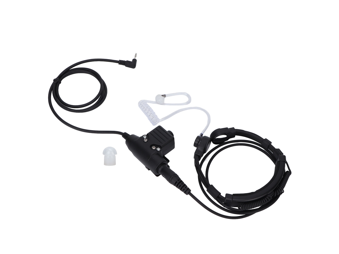 Microfone Mali U94 PTT com microfone de garganta, para rádios de 2 vias, 2.5mm