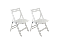 Conjunto De 2 Cadeiras Dobráveis De Madeira De Bambu Biano 46x44x78 Cm Thinia Home