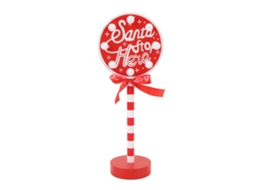 Rebe-sinal Iluminado Santa Stop Here Com Lâmpada De Mesa De Led De Natal Luz Quente Decoração Interior Festa Chaminé